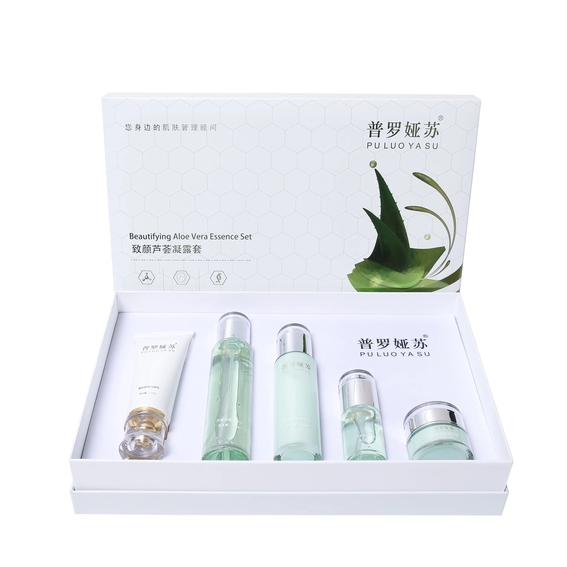 普罗娅苏致颜芦荟凝露套，修护补水5件套，五件套，1.5公斤/套，14套/件，29年1月7，家居护肤套盒